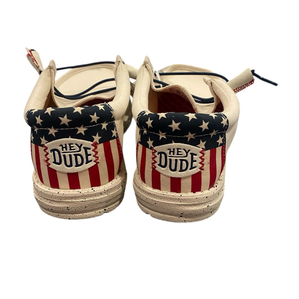 New Hey Dude Wally Americana Stars and Stripes Slip On Shoes - Picture 7 of 8